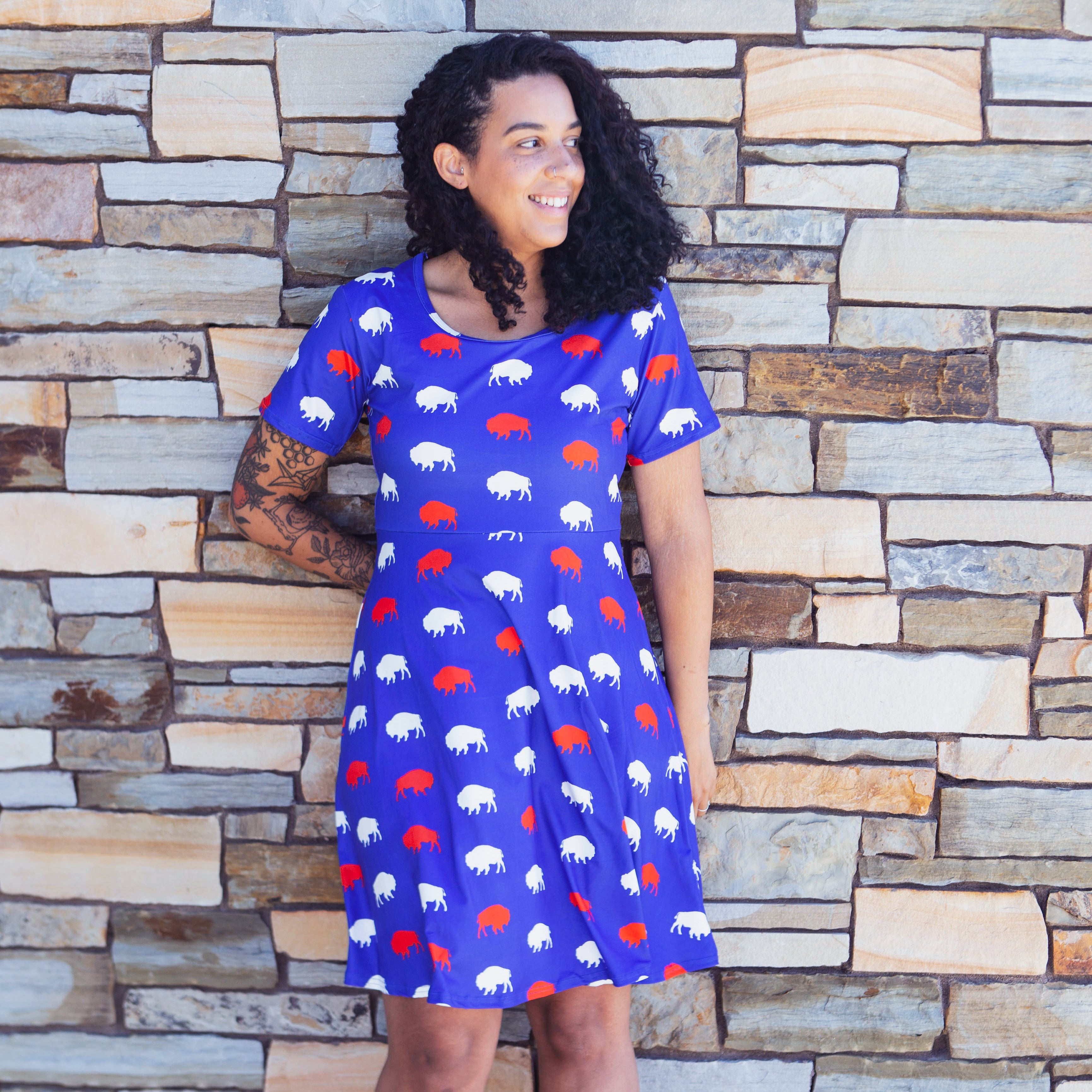 Kid's Red and Blue Buffalo Dress – Buffalo Seamery