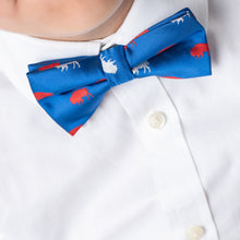 Load image into Gallery viewer, Kids Blue and Red Buffalo Bow Tie or Neck Tie
