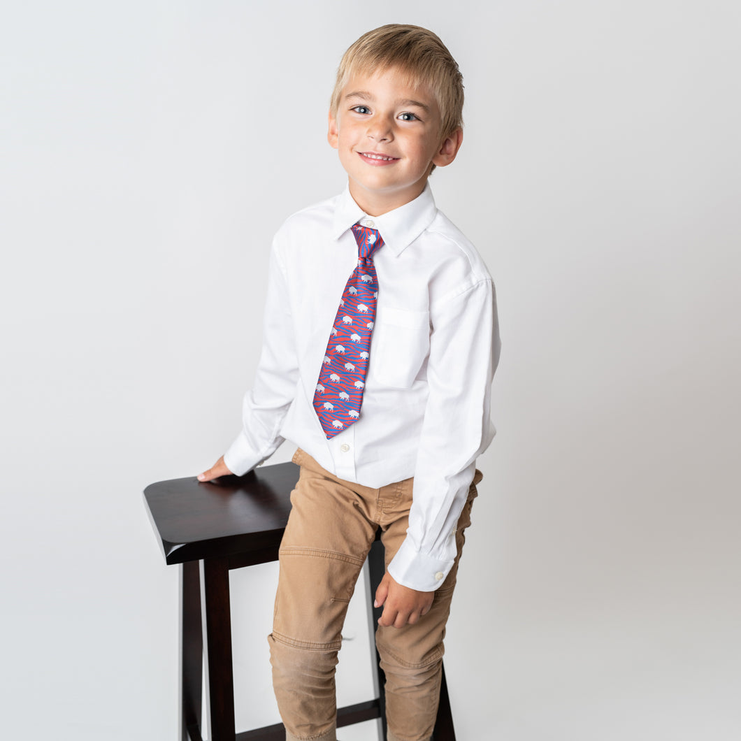 Kids Zebra Buffalo Neck Tie or Bow Tie