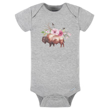 Load image into Gallery viewer, Grey Floral Buffalo Bodysuit
