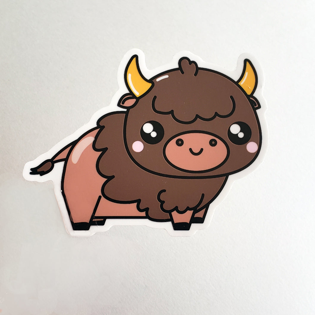 Kawaii Buffalo Sticker or Magnet