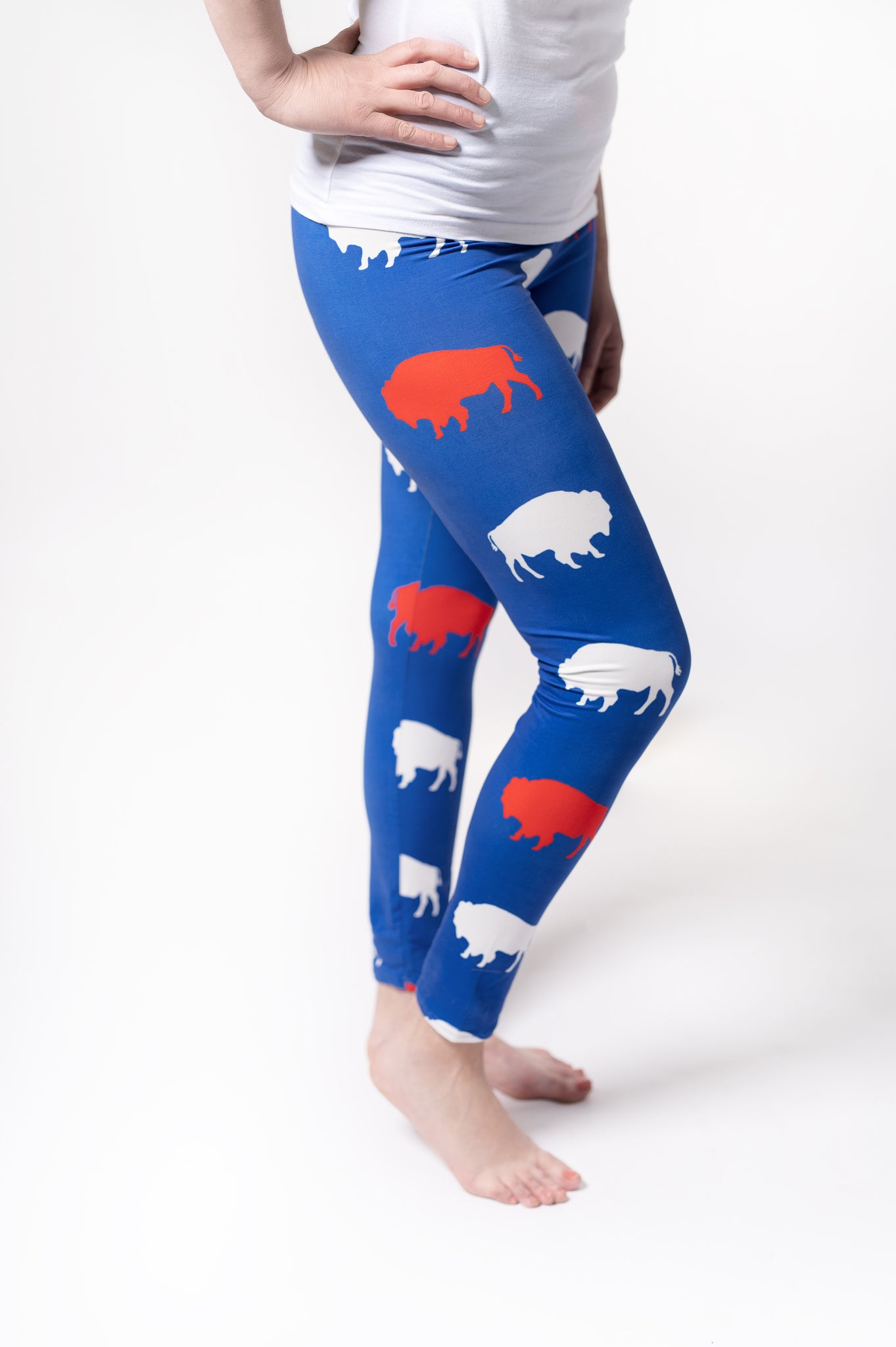 Kid's Red and Blue Buffalo Leggings